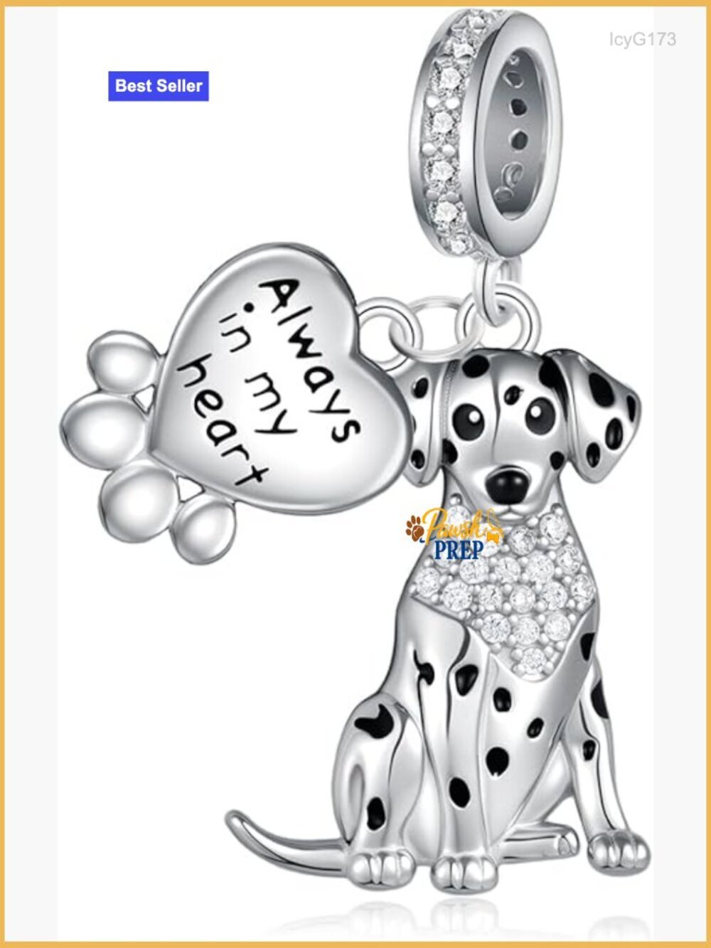 925 Sterling Silver Dalmatian Dog Charm Bracelet Jewelry Gift for Women